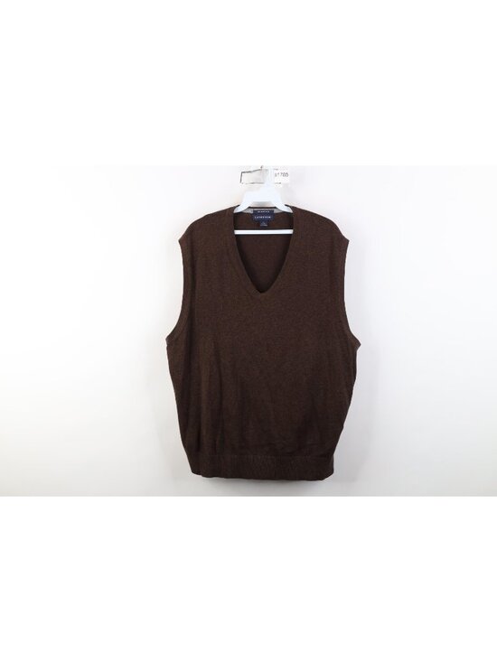 Lands' End Other - Vintage Lands End Mens Large Faded Blank Pima Cotton Knit Sweater Vest Brown